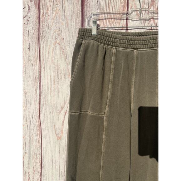 Aerie Offline Wide Leg Sweatpants Soft Cotton Knit Cozy Relaxed Olive Size M - Picture 4 of 6